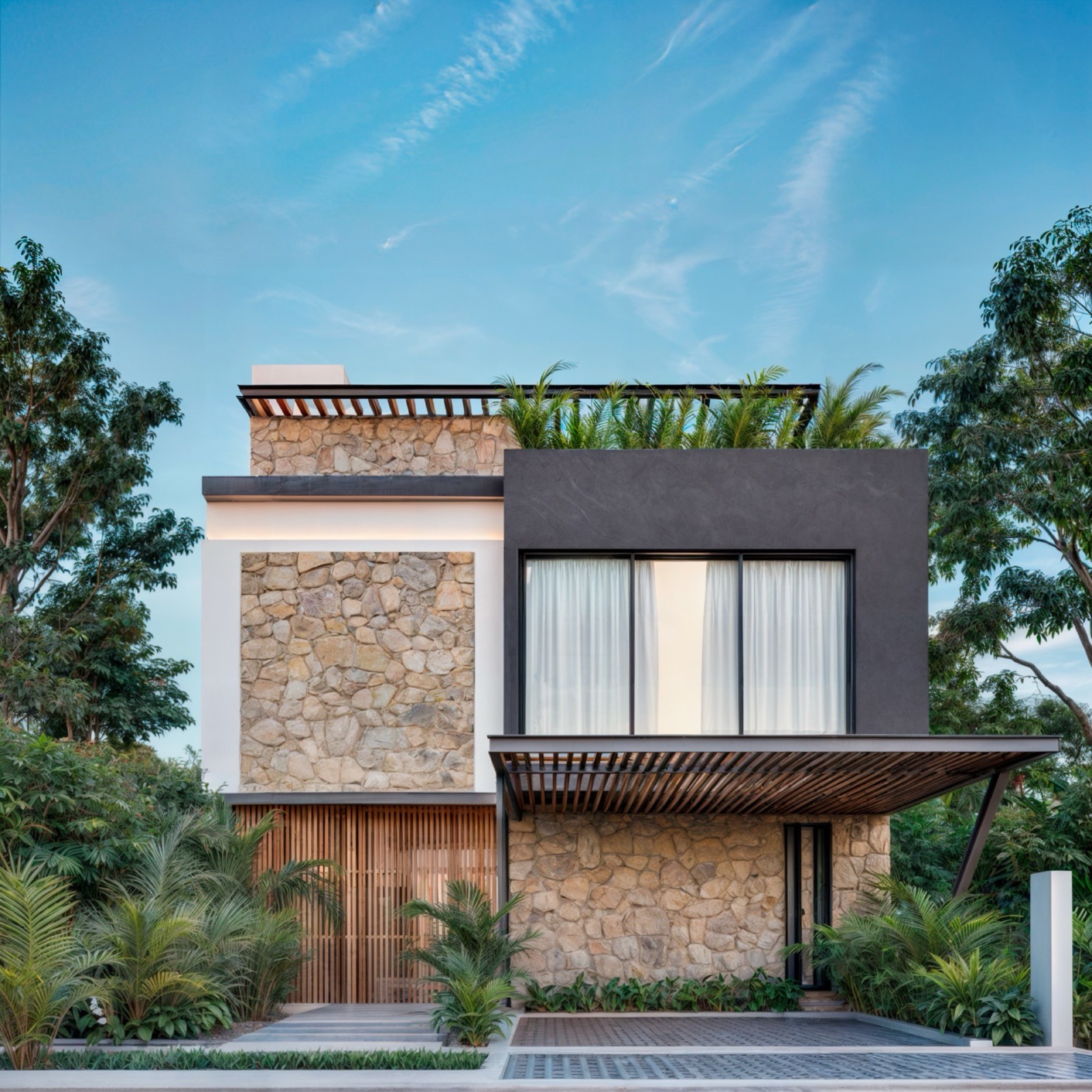 Casa Mayakoba 334 m² — Cochera Pergolada Playa del Carmen