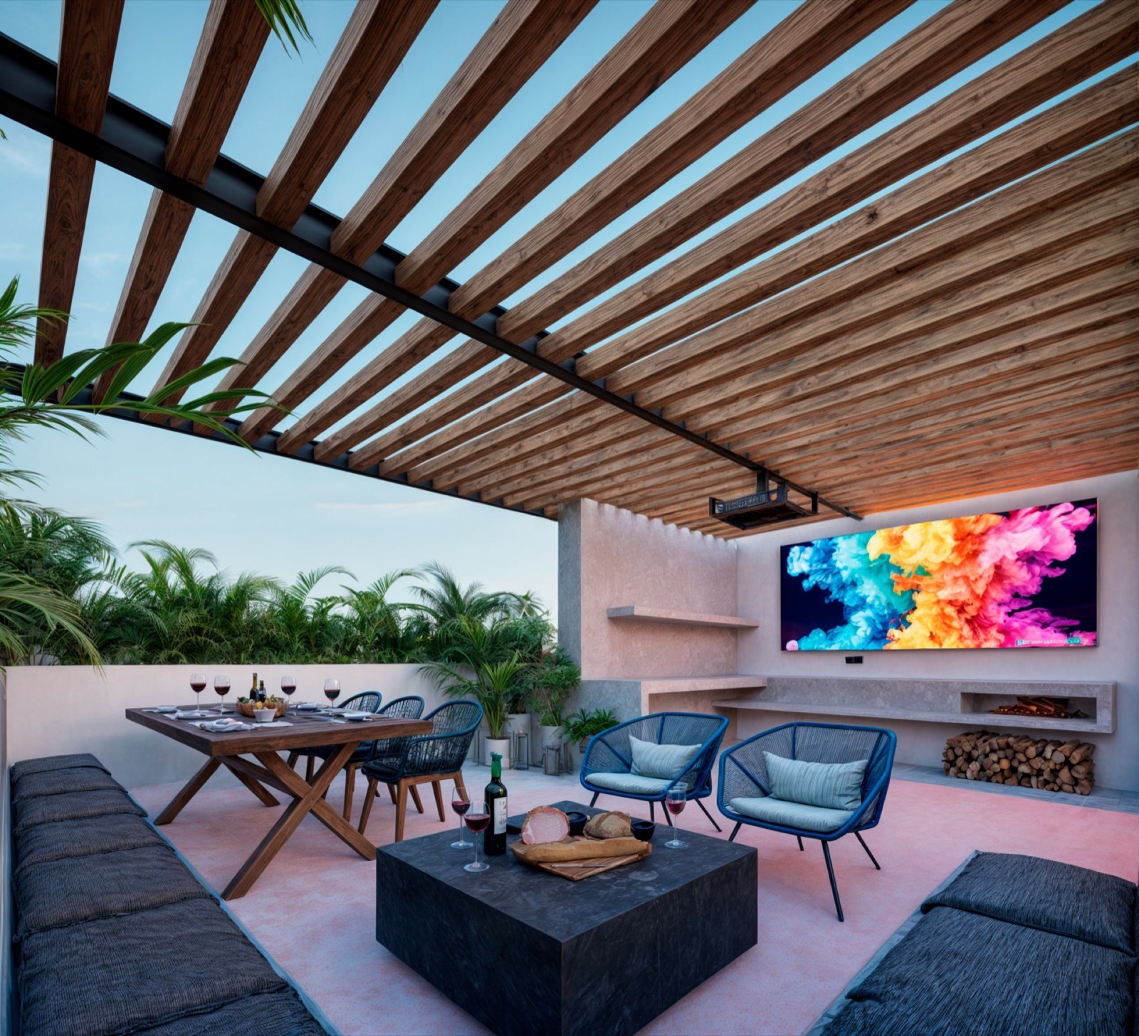 Casa Mayakoba 334 m² — Cochera Pergolada Playa del Carmen